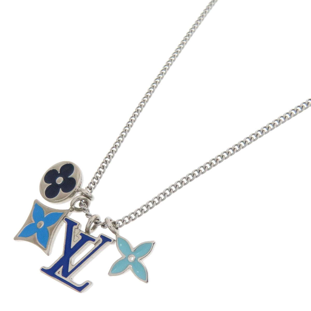 LOUIS VUITTON M00917 Monogram Pendant・LV Instinct Enamel Necklace Metal Ladies [Used]
