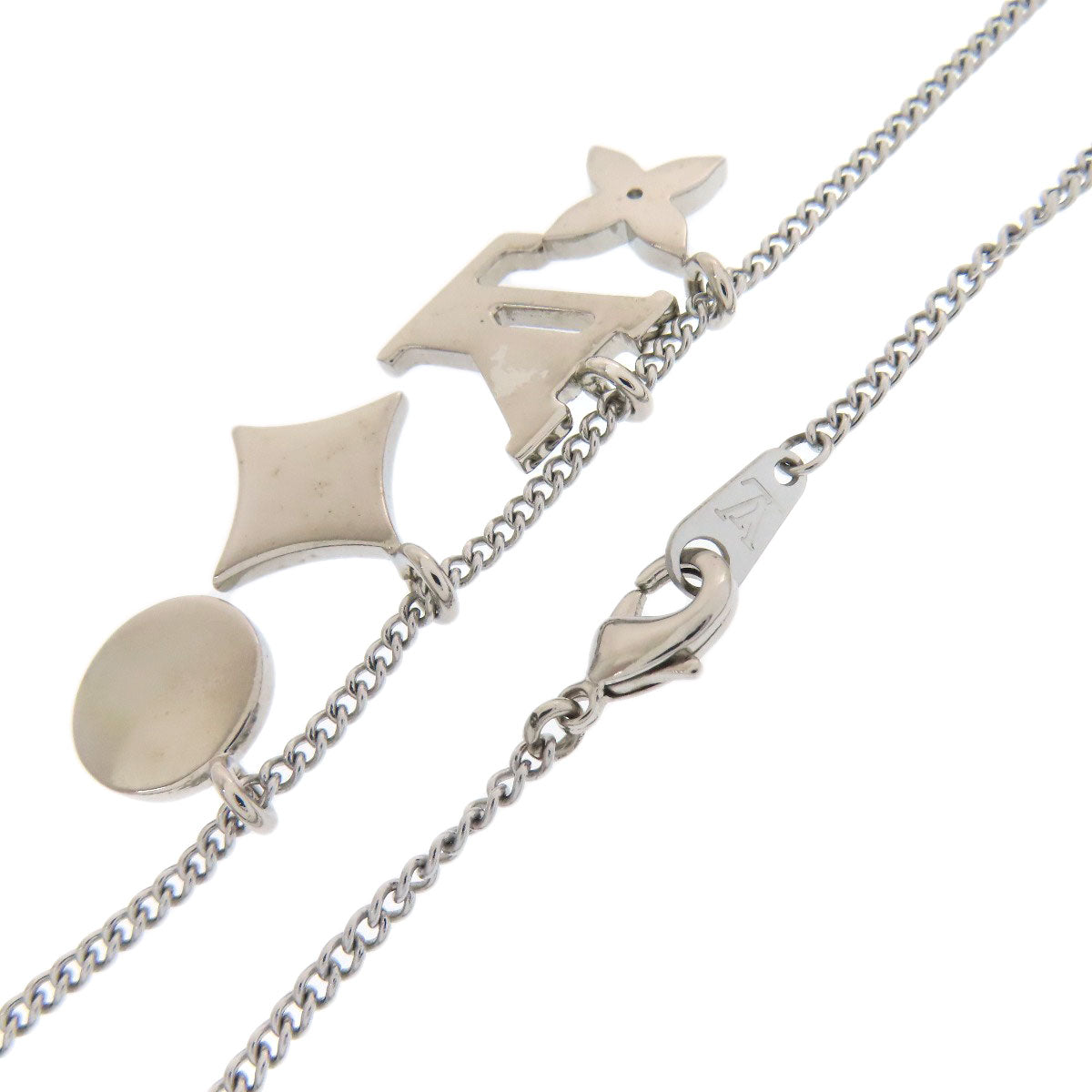 LOUIS VUITTON M00917 Monogram Pendant・LV Instinct Enamel Necklace Metal Ladies [Used]