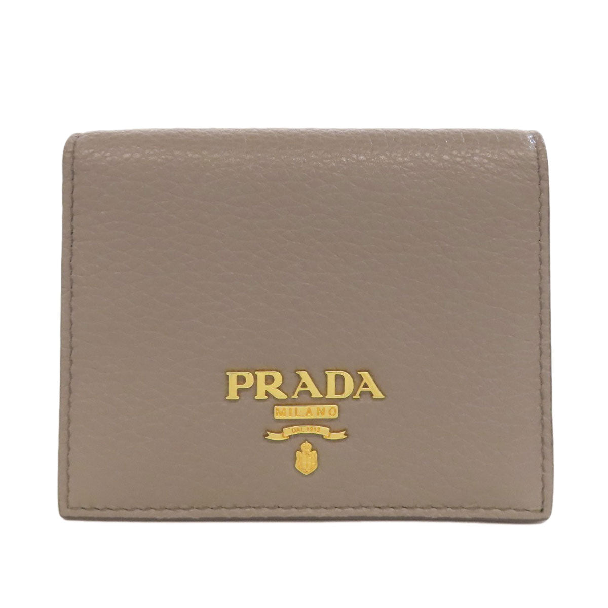 PRADA logo Bifold Wallet with Coin Pocket Leather Ladies [Used]