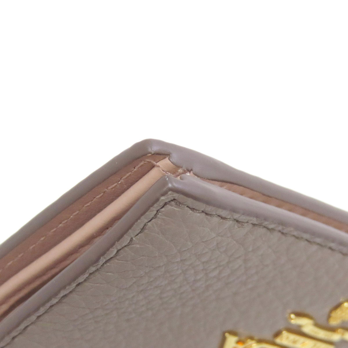 PRADA logo Bifold Wallet with Coin Pocket Leather Ladies [Used]