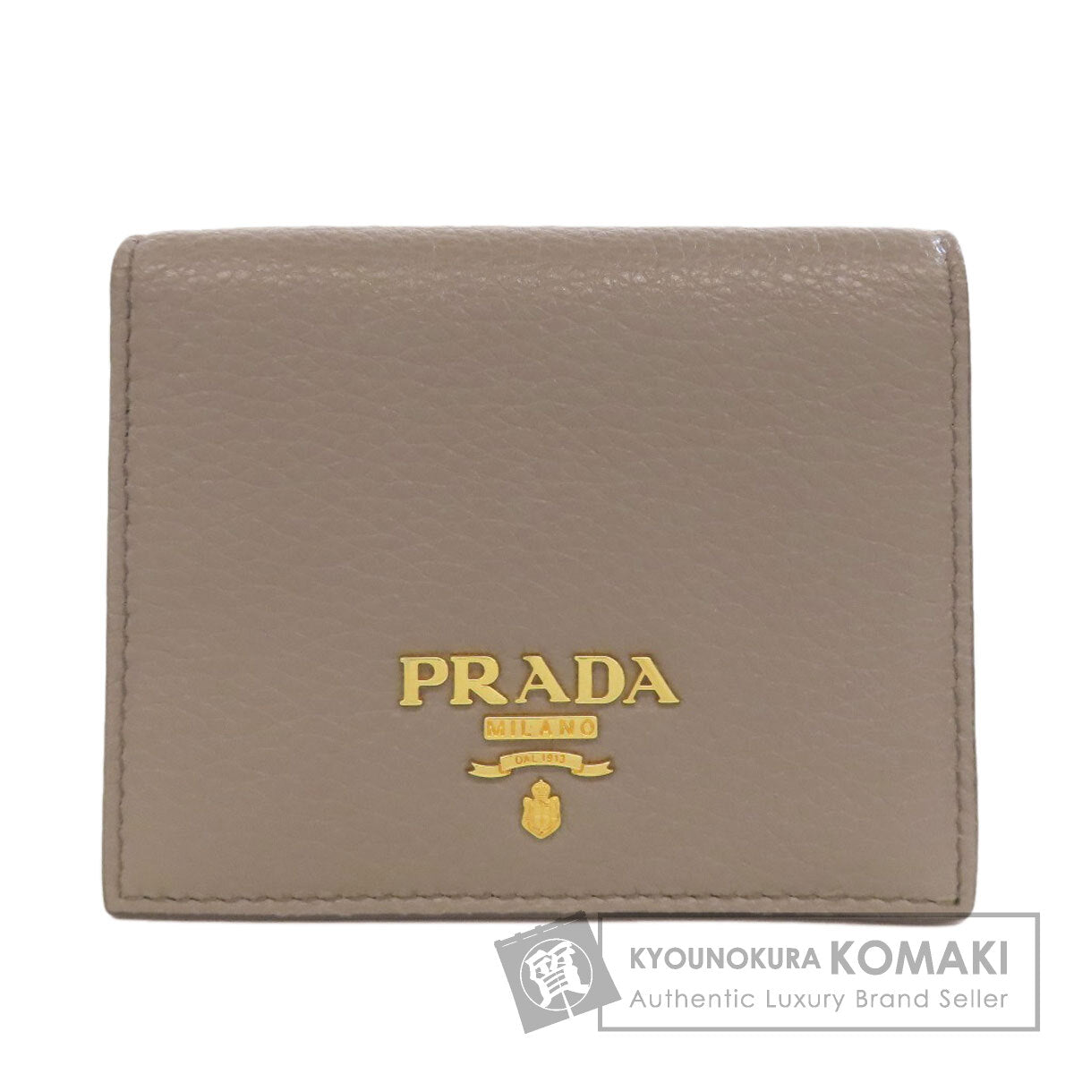 PRADA logo Bifold Wallet with Coin Pocket Leather Ladies [Used]