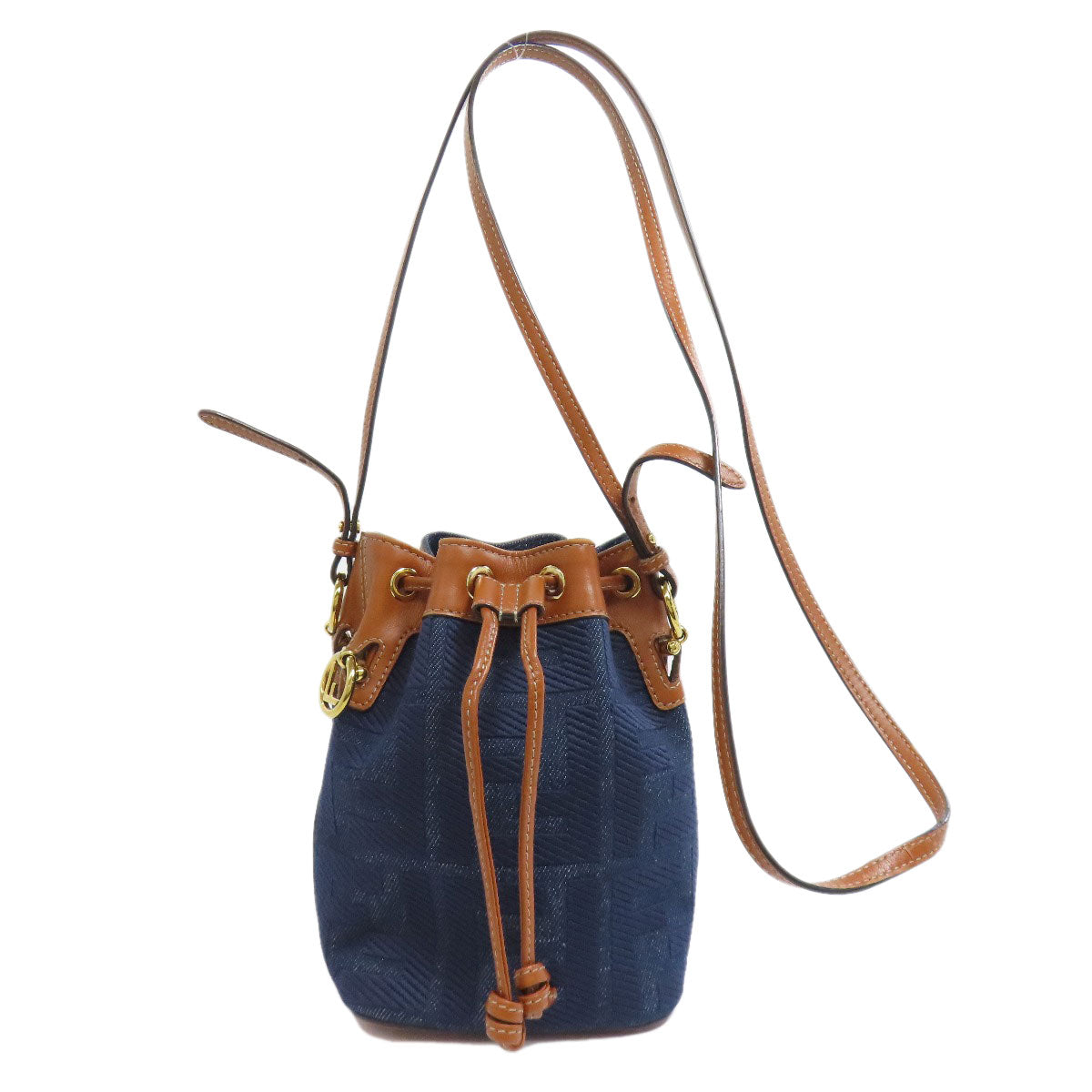 フェンディ モン トレゾール ミニ 巾着ショルダー ショルダーバッグ デニム レディース 【中古】【FENDI】