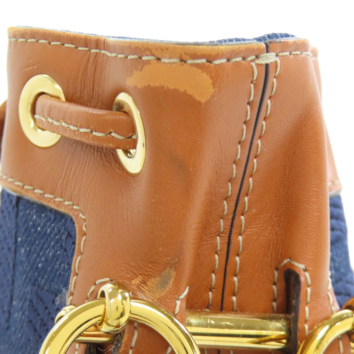 フェンディ モン トレゾール ミニ 巾着ショルダー ショルダーバッグ デニム レディース 【中古】【FENDI】