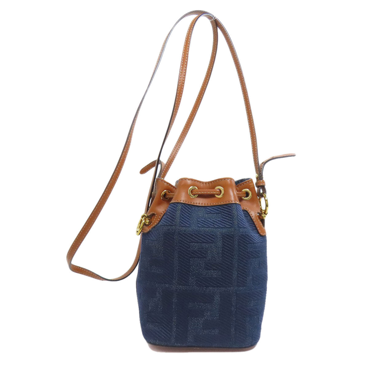 フェンディ モン トレゾール ミニ 巾着ショルダー ショルダーバッグ デニム レディース 【中古】【FENDI】