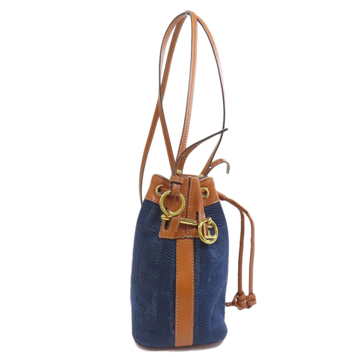 フェンディ モン トレゾール ミニ 巾着ショルダー ショルダーバッグ デニム レディース 【中古】【FENDI】
