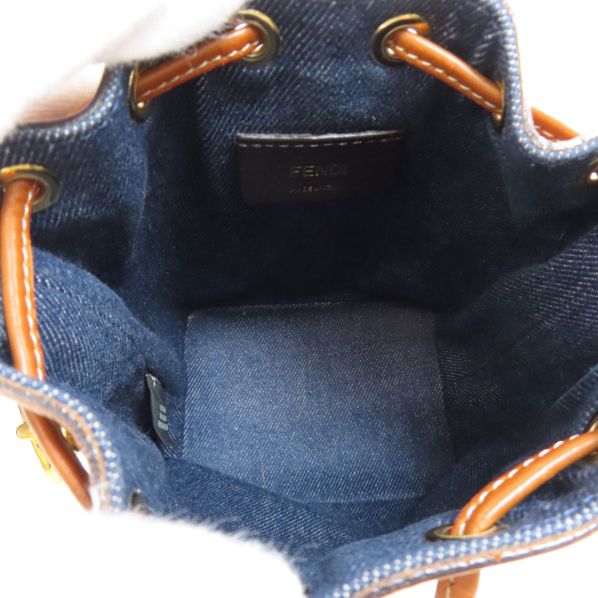 フェンディ モン トレゾール ミニ 巾着ショルダー ショルダーバッグ デニム レディース 【中古】【FENDI】