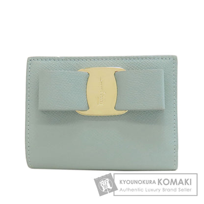 Salvatore Ferragamo Vara ribbon Bifold Wallet with Coin Pocket Leather Ladies [Used]