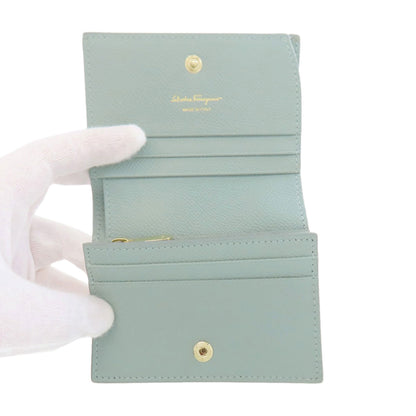 Salvatore Ferragamo Vara ribbon Bifold Wallet with Coin Pocket Leather Ladies [Used]