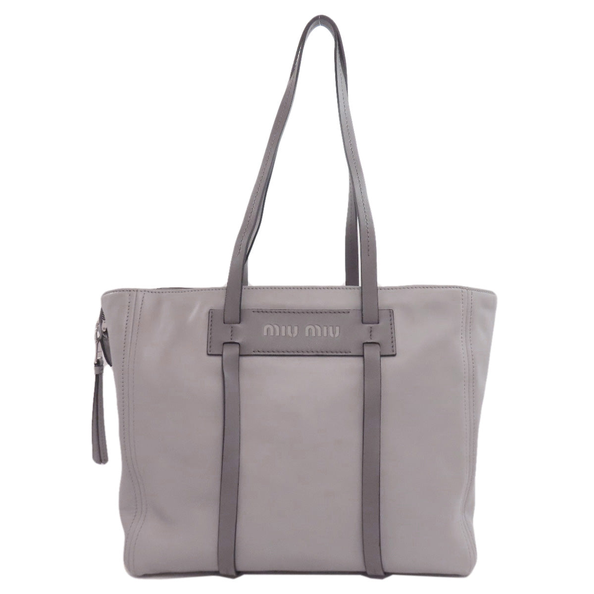 MIUMIU logo Tote Bag Leather Ladies [Used]