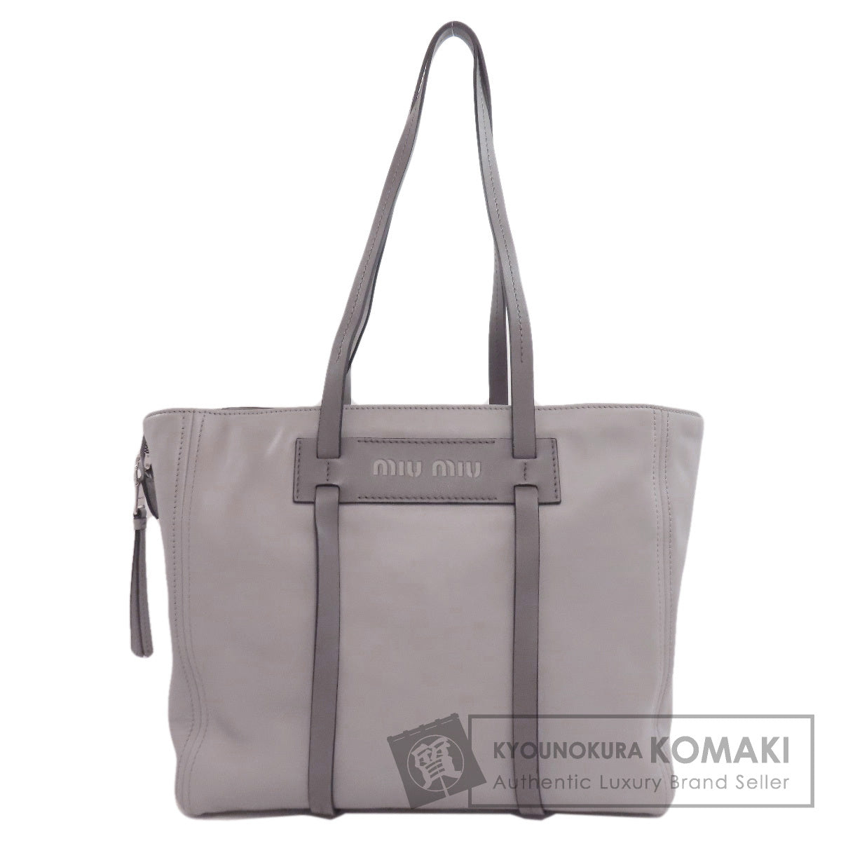 MIUMIU logo Tote Bag Leather Ladies [Used]