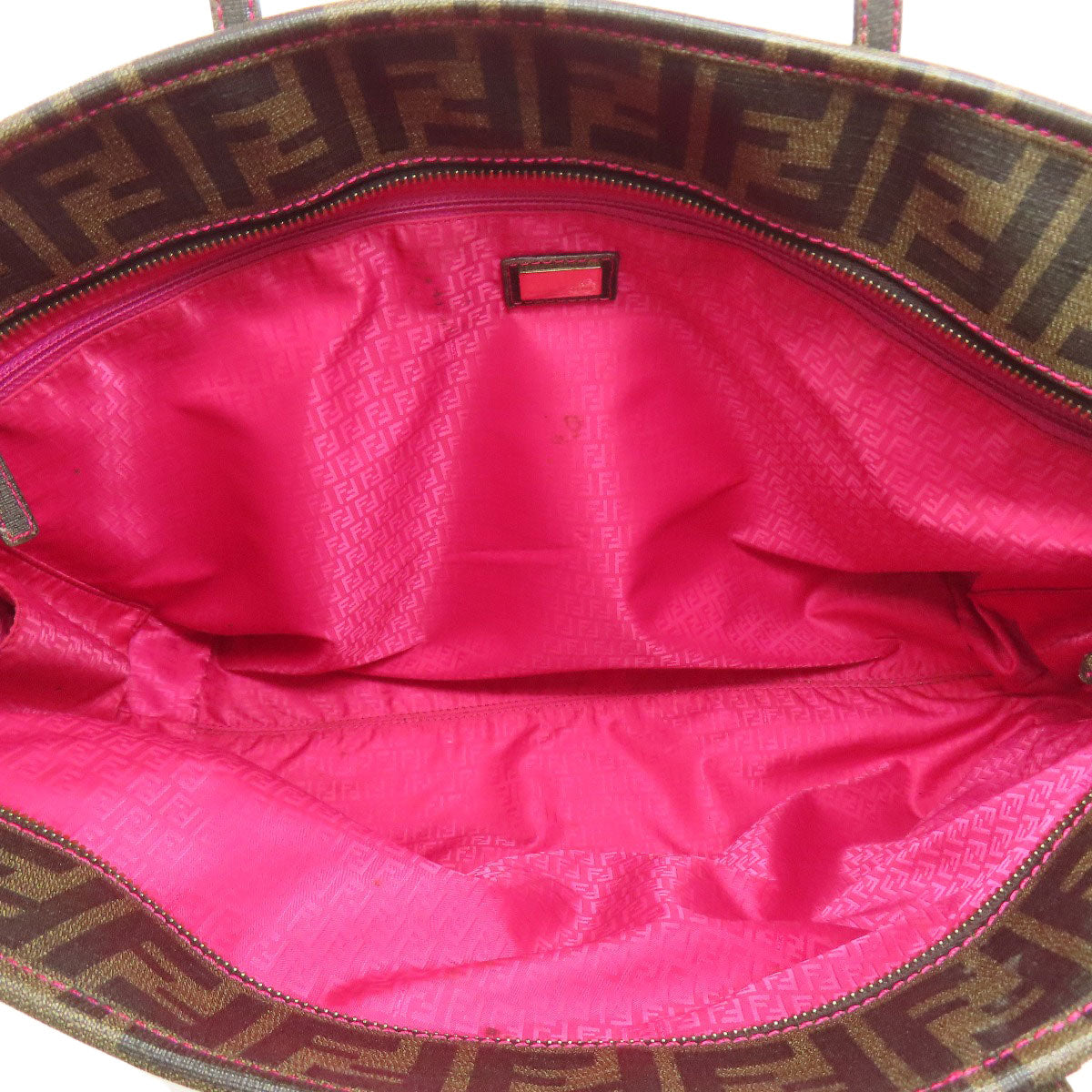 FENDI Zucca pattern Tote Bag Leather Ladies [Used]