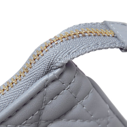 CHRISTIAN DIOR Cannage logo charm coin purse Calf Ladies [Used]