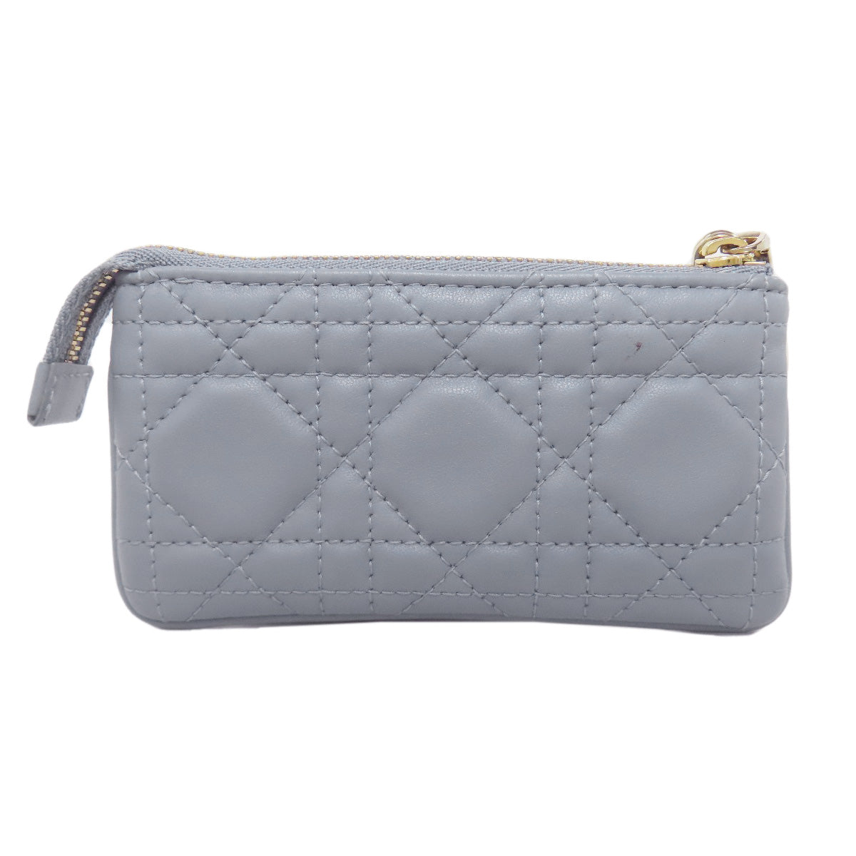 CHRISTIAN DIOR Cannage logo charm coin purse Calf Ladies [Used]