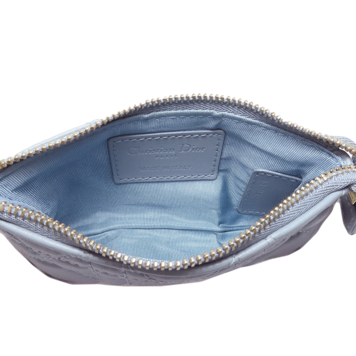 CHRISTIAN DIOR Cannage logo charm coin purse Calf Ladies [Used]