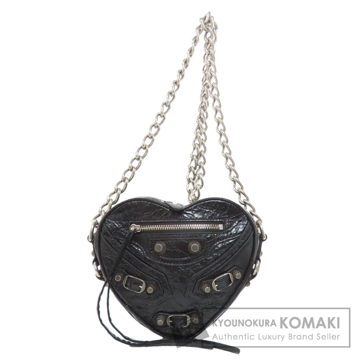 BALENCIAGA Heart motif Shoulder Bag Leather Ladies [Used]