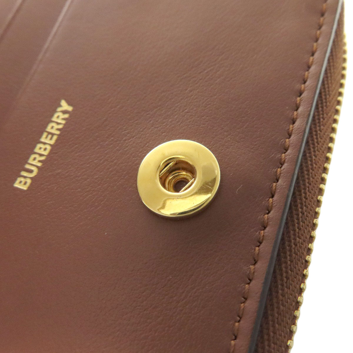 BURBERRY TB logo pattern Bifold Wallet with Coin Pocket Leather Ladies [Used]