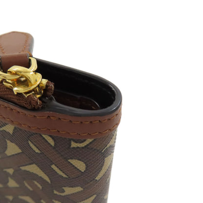 BURBERRY TB logo pattern Bifold Wallet with Coin Pocket Leather Ladies [Used]