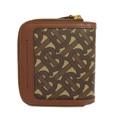 BURBERRY TB logo pattern Bifold Wallet with Coin Pocket Leather Ladies [Used]