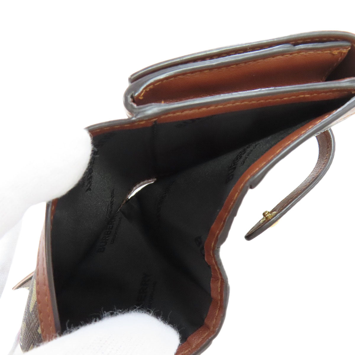 BURBERRY logo Bifold Wallet with Coin Pocket PVC Ladies [Used]