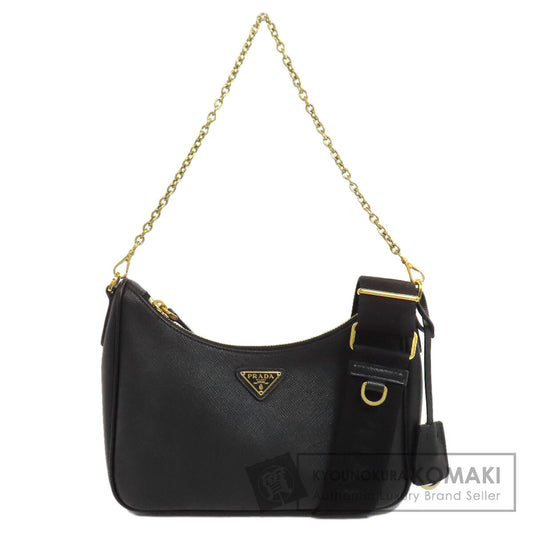 PRADA Logo Hardware 2WAY Shoulder Bag Safiano Ladies [Used]