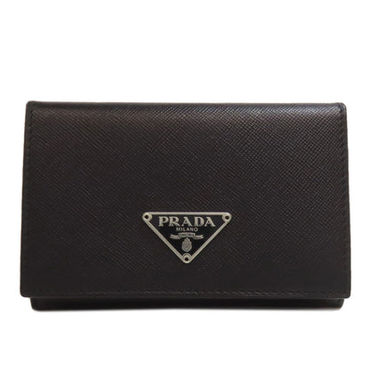 PRADA M504A Business Card Holder LogoHardware Card Case Safiano Ladies [Used]