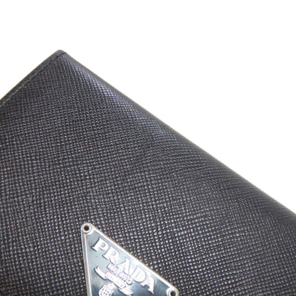 PRADA M504A Business Card Holder LogoHardware Card Case Safiano Ladies [Used]