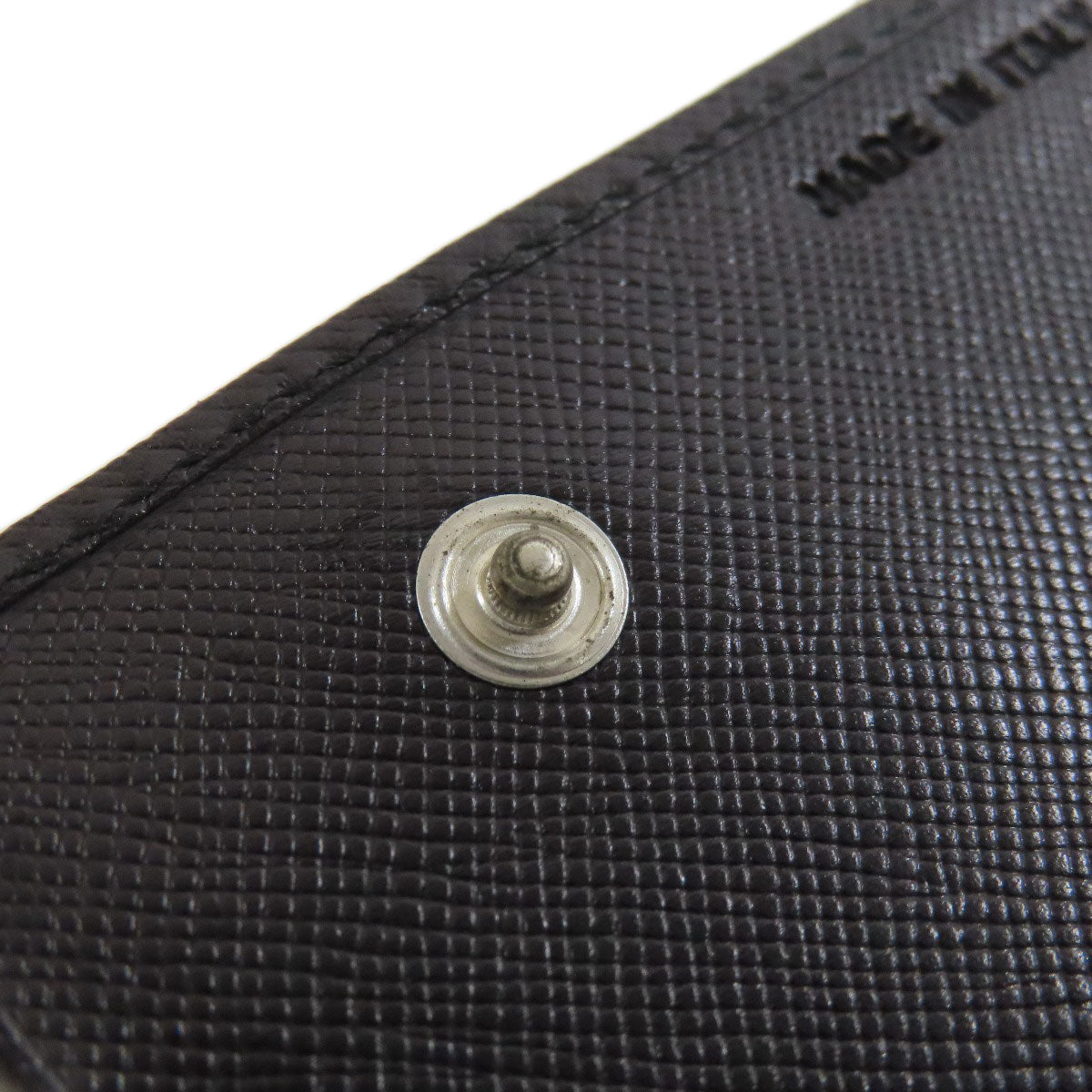 PRADA M504A Business Card Holder LogoHardware Card Case Safiano Ladies [Used]