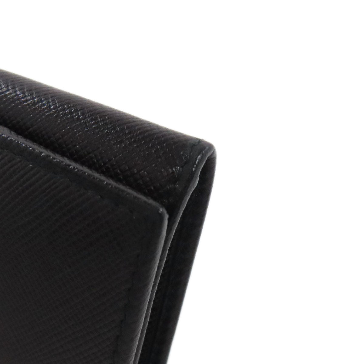 PRADA M504A Business Card Holder LogoHardware Card Case Safiano Ladies [Used]