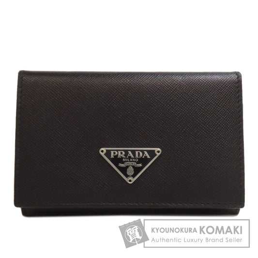PRADA M504A Business Card Holder LogoHardware Card Case Safiano Ladies [Used]