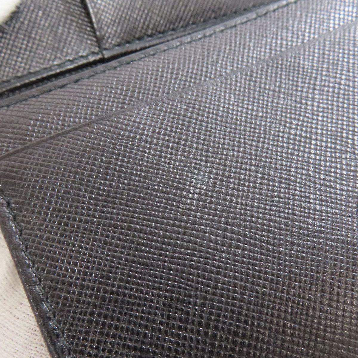 PRADA M504A Business Card Holder LogoHardware Card Case Safiano Ladies [Used]