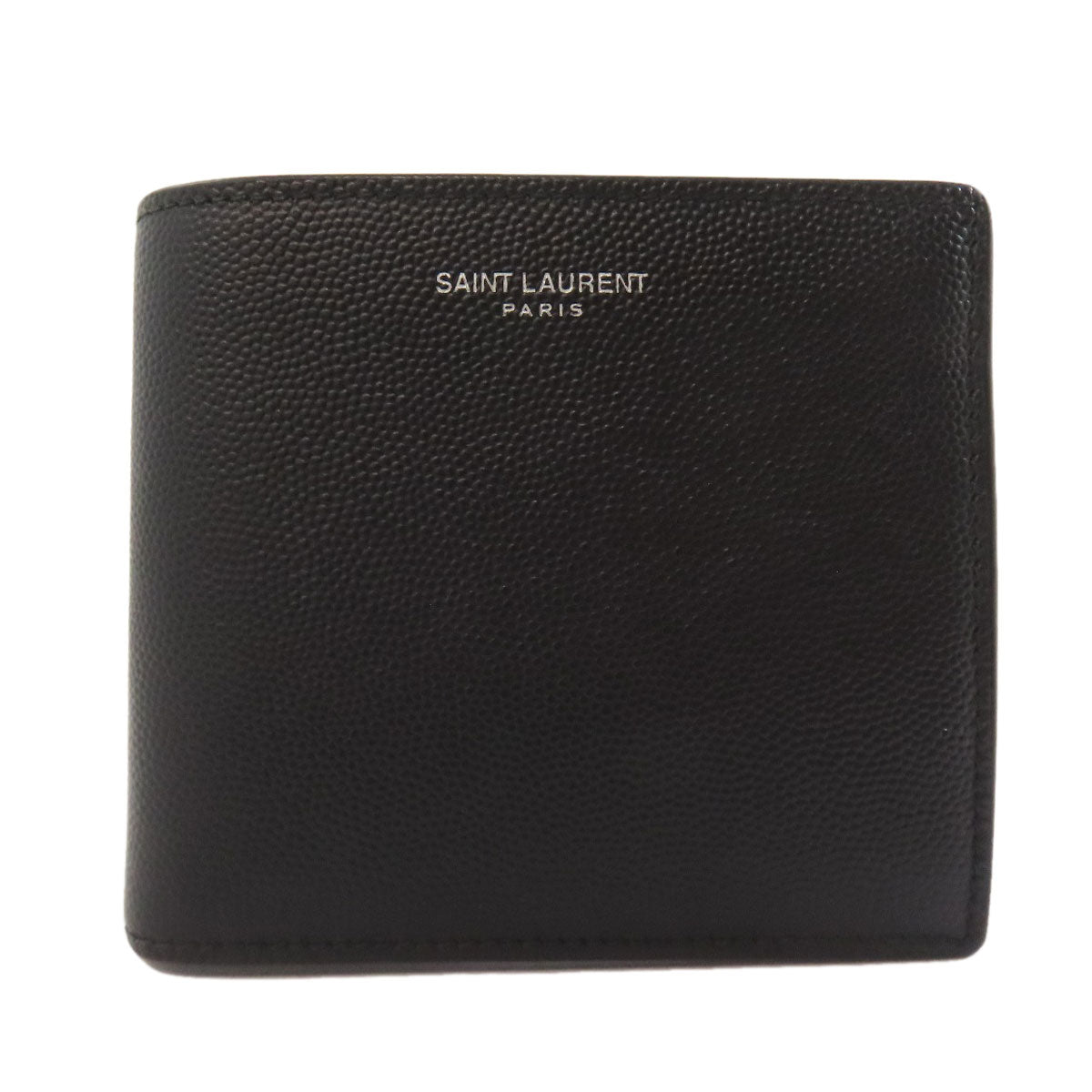 SAINT LAURENT logo Bifold Wallet with Coin Pocket Leather Ladies [Used]