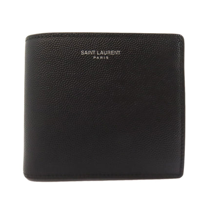 SAINT LAURENT logo Bifold Wallet with Coin Pocket Leather Ladies [Used]