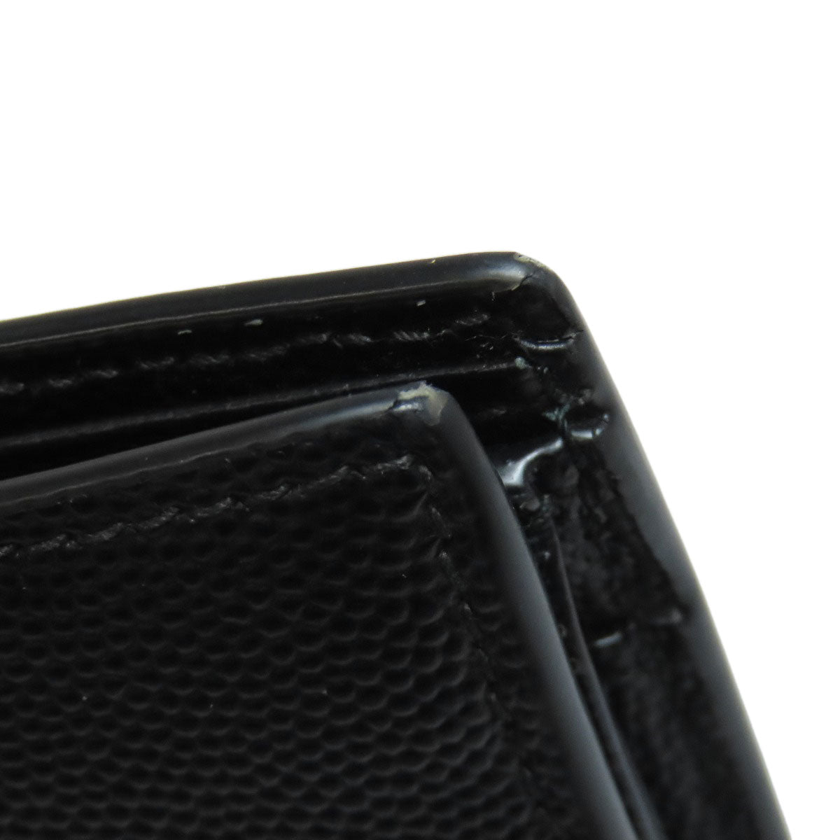 SAINT LAURENT logo Bifold Wallet with Coin Pocket Leather Ladies [Used]