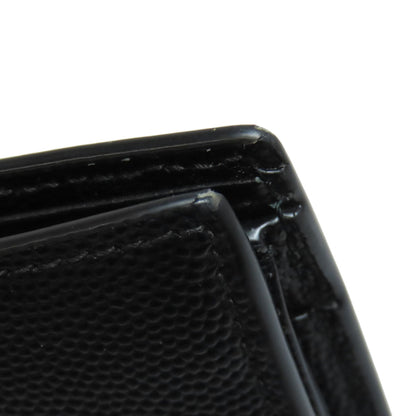 SAINT LAURENT logo Bifold Wallet with Coin Pocket Leather Ladies [Used]
