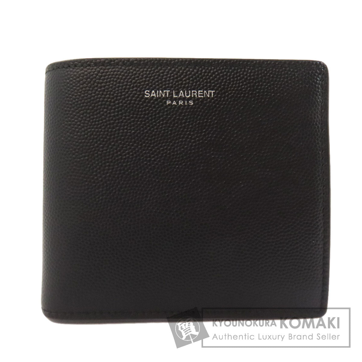 SAINT LAURENT logo Bifold Wallet with Coin Pocket Leather Ladies [Used]