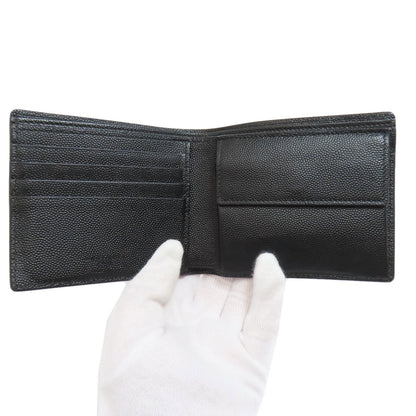 SAINT LAURENT logo Bifold Wallet with Coin Pocket Leather Ladies [Used]