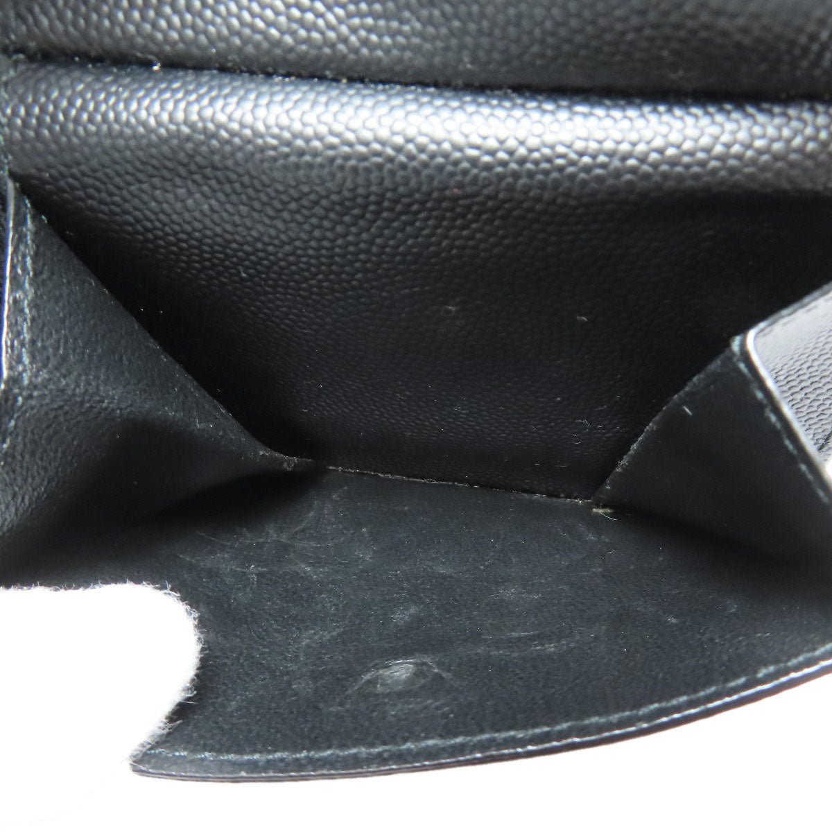 SAINT LAURENT logo Bifold Wallet with Coin Pocket Leather Ladies [Used]