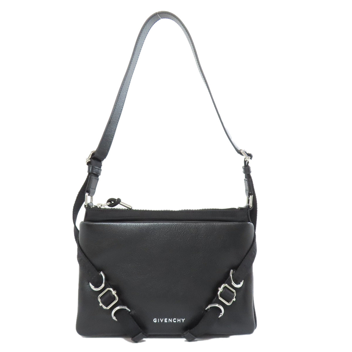 GIVENCHY logo Shoulder Bag Leather NylonLadies [Used]