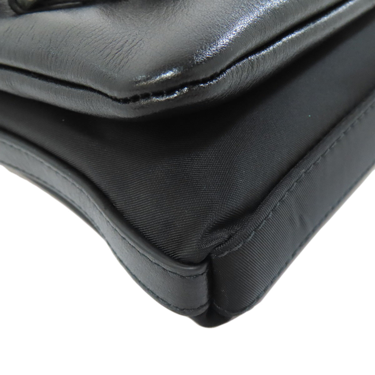 GIVENCHY logo Shoulder Bag Leather NylonLadies [Used]