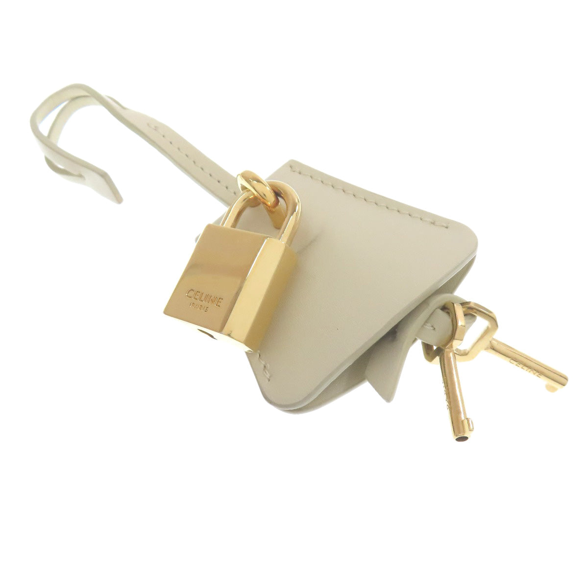 CELINE logo Handbag Leather Ladies [Used]