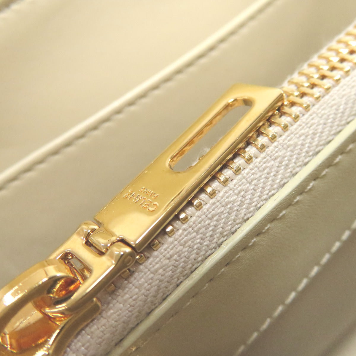 CELINE logo Handbag Leather Ladies [Used]