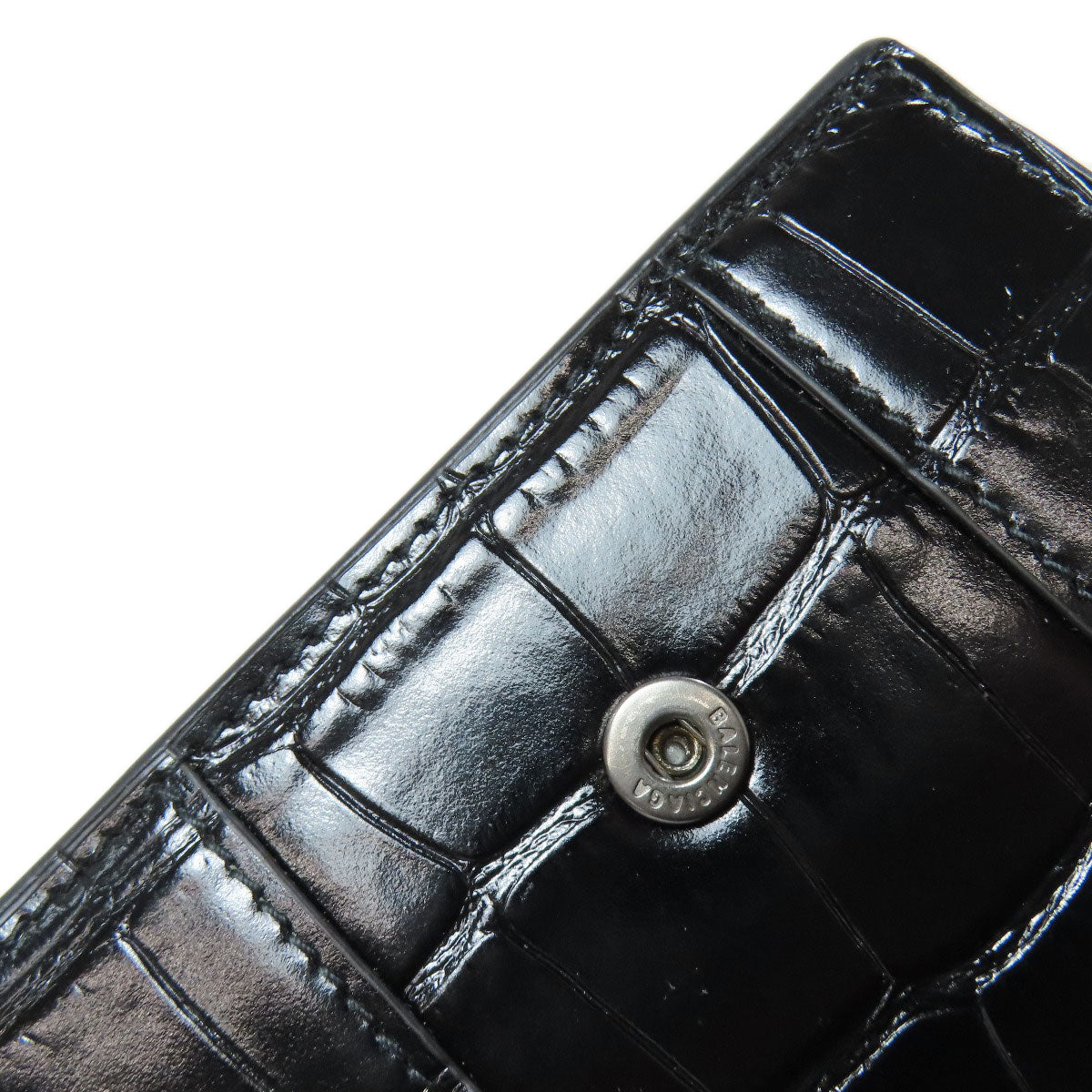 BALENCIAGA 600212 B logo embossed Bifold Wallet with Coin Pocket Leather Ladies [Used]