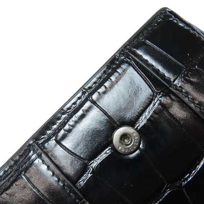 BALENCIAGA 600212 B logo embossed Bifold Wallet with Coin Pocket Leather Ladies [Used]