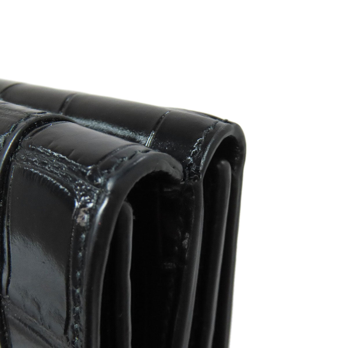 BALENCIAGA 600212 B logo embossed Bifold Wallet with Coin Pocket Leather Ladies [Used]