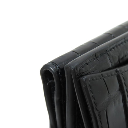 BALENCIAGA 600212 B logo embossed Bifold Wallet with Coin Pocket Leather Ladies [Used]