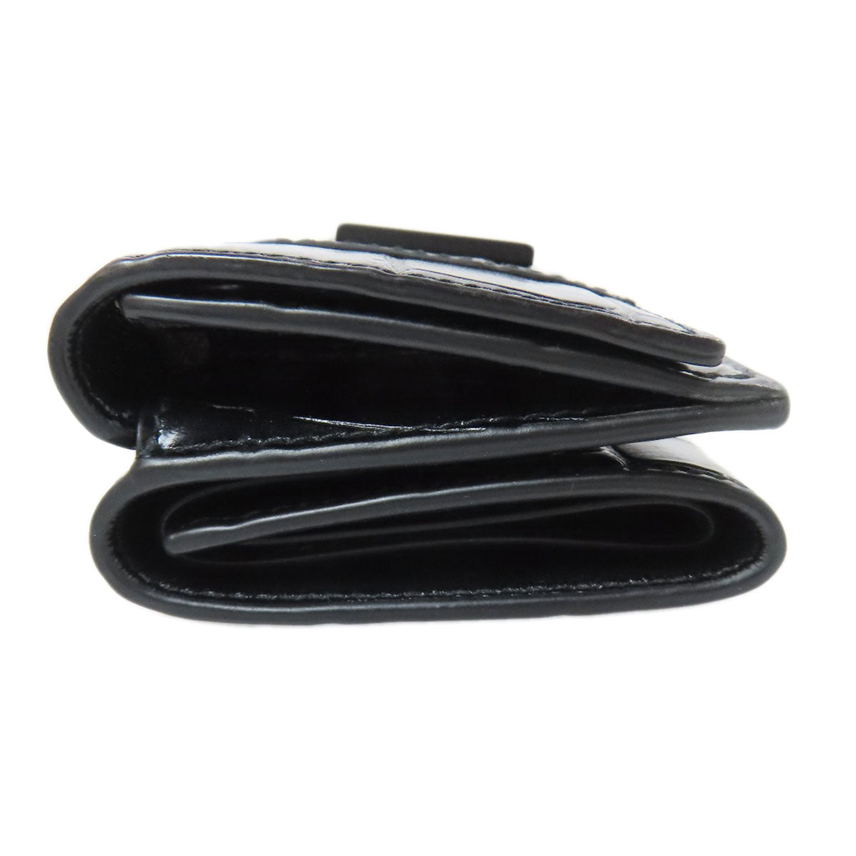 BALENCIAGA 600212 B logo embossed Bifold Wallet with Coin Pocket Leather Ladies [Used]