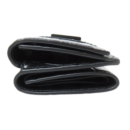 BALENCIAGA 600212 B logo embossed Bifold Wallet with Coin Pocket Leather Ladies [Used]