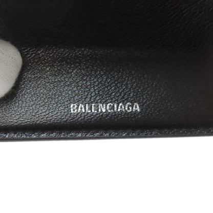 BALENCIAGA 600212 B logo embossed Bifold Wallet with Coin Pocket Leather Ladies [Used]