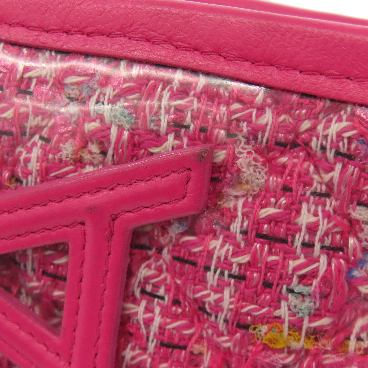 CHANEL ChainShoulder GoldHardware Shoulder Bag Plastics Tweed x CalfskinLadies [Used]