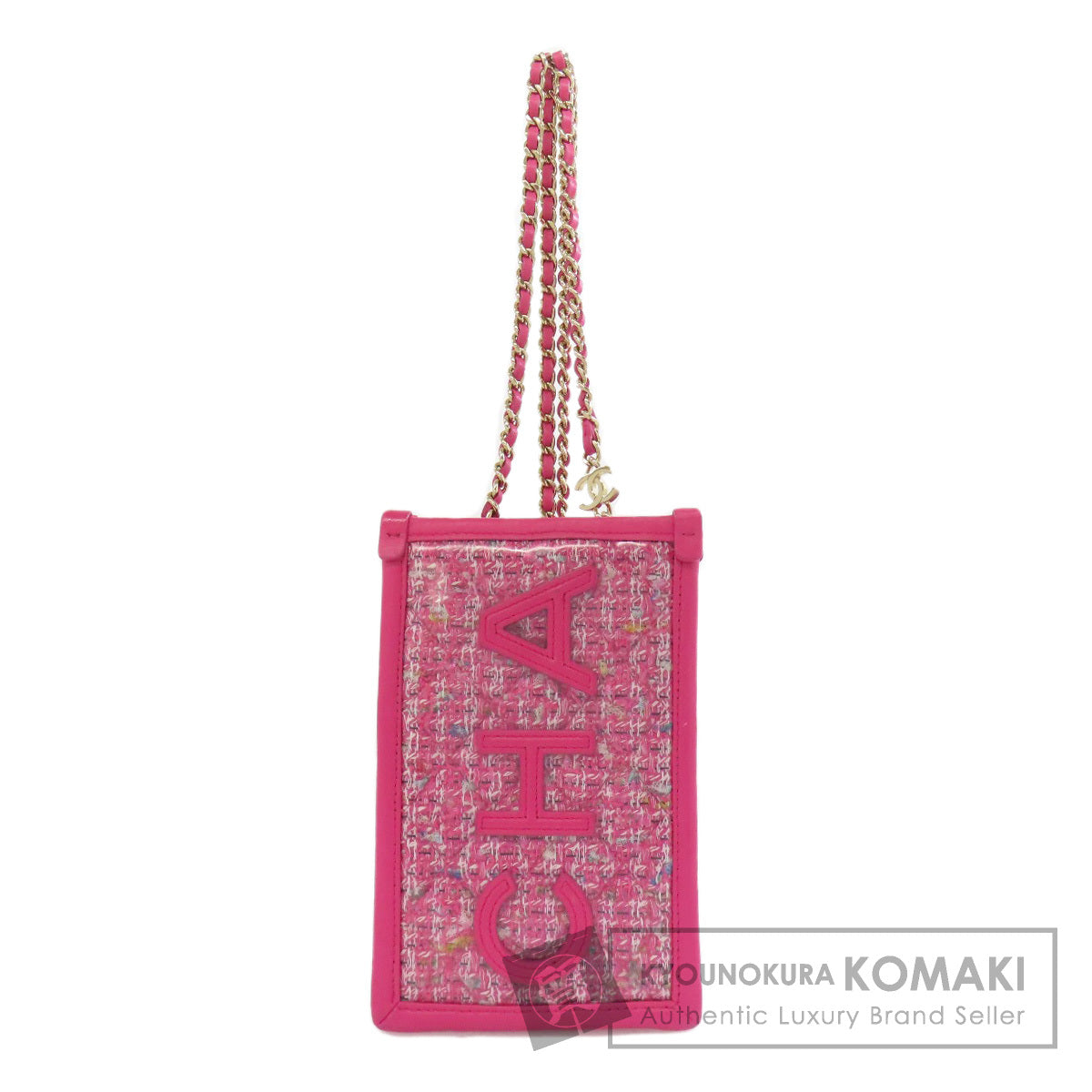 CHANEL ChainShoulder GoldHardware Shoulder Bag Plastics Tweed x CalfskinLadies [Used]